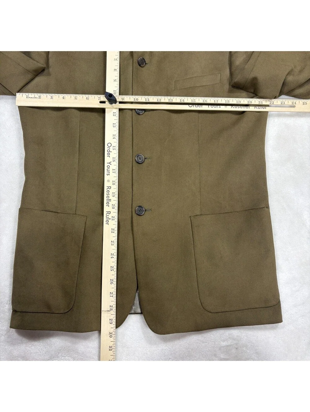 Gianfranco Ruffini Mens 43R Olive Faux Suede 4 Button Sport Coat Blazer